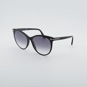 Tom Ford Maxim FT0787 01B Sunglasses Black Cat Eye Frame, Smoke Lenses